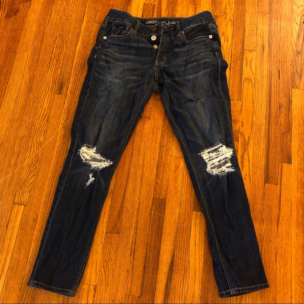 American Eagle Dark Wash Tomgirl Jeans
